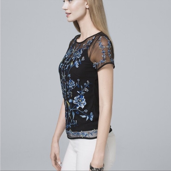 WHBM Sheer Floral Top with Camisole - Size XS - Picture 2 of 9